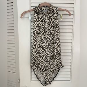 Leopard High-Neck Bodysuit